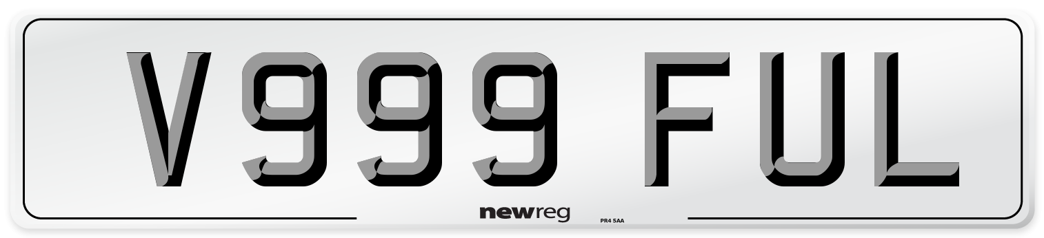 V999 FUL Number Plate from New Reg